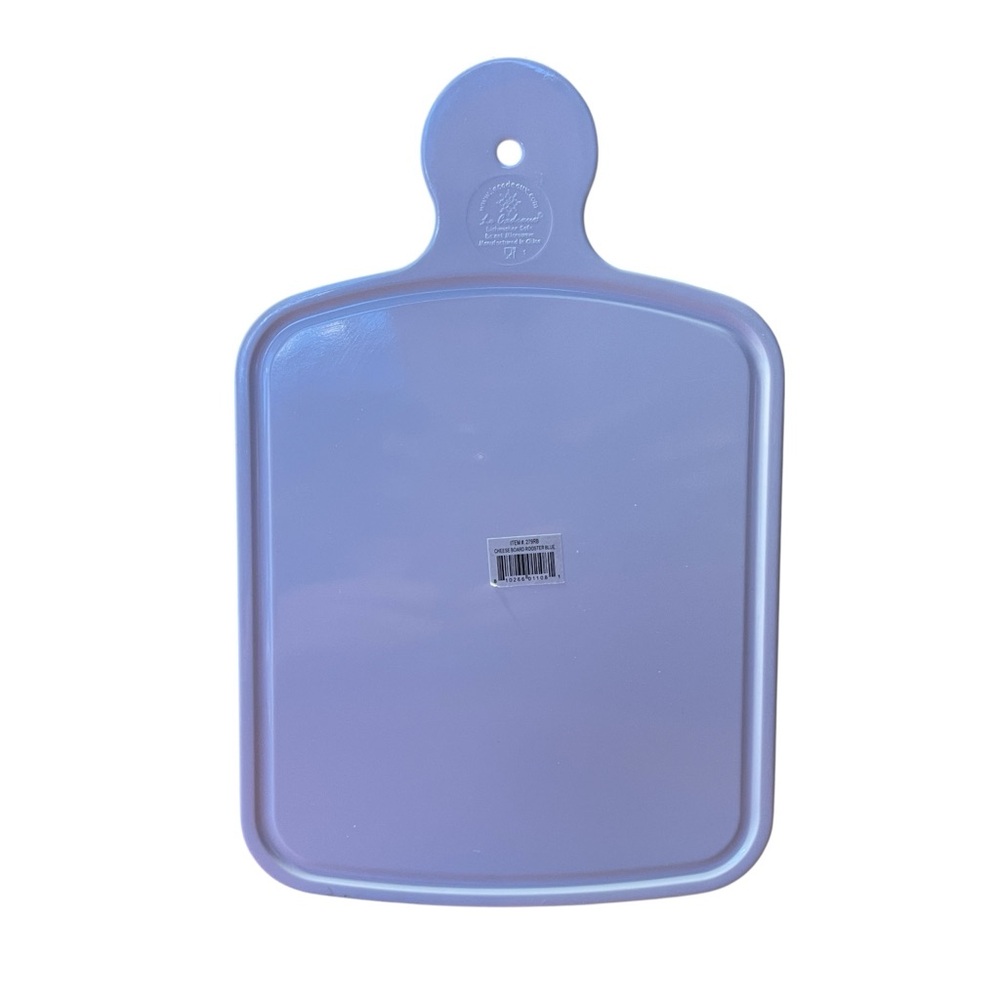 Le Cadeaux Blue Rooster Melamine Cutting Cheese Board Charcuterie Serving Handle - Picture 3 of 8